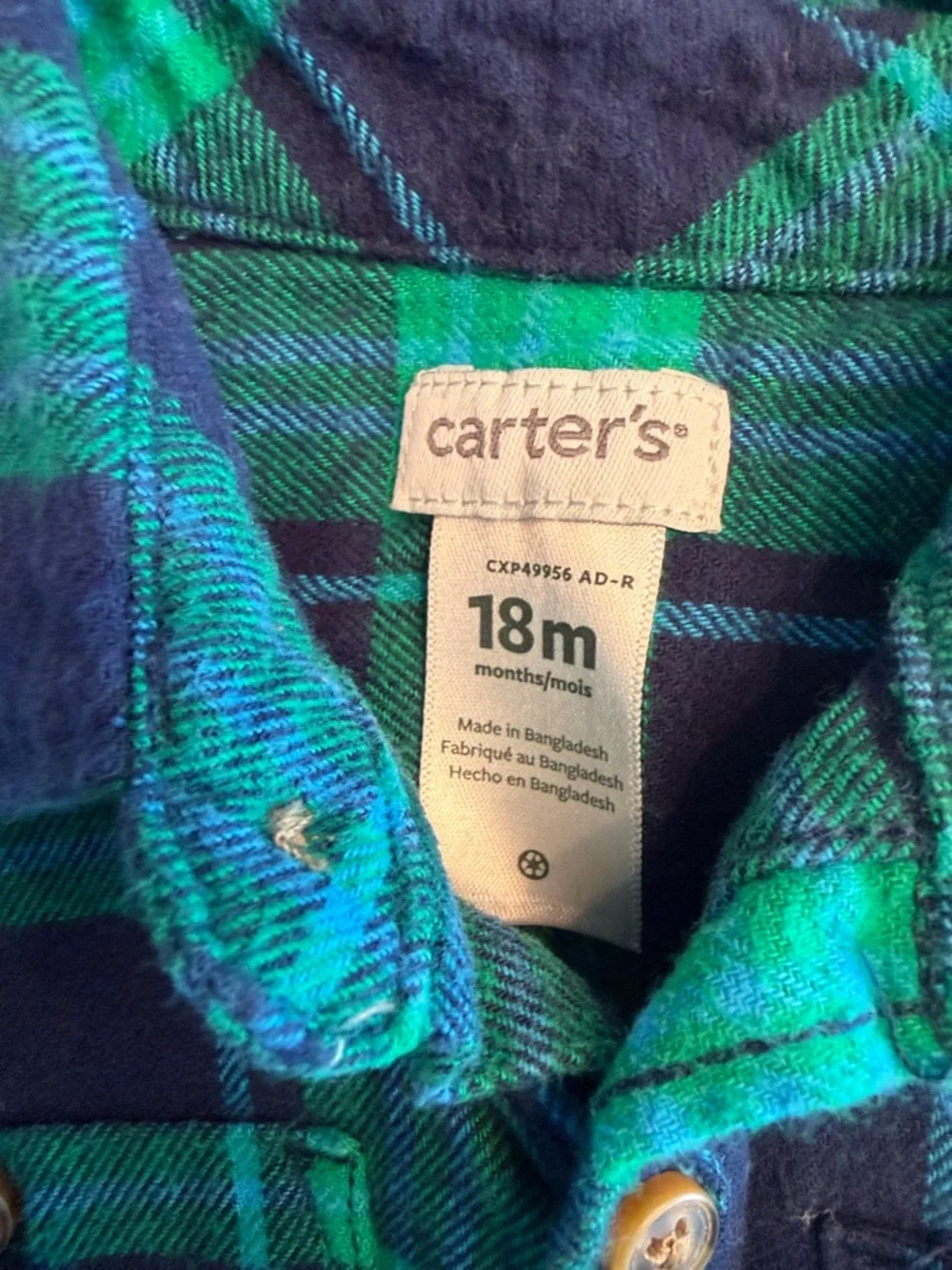 Carter’s OshKosh Toddler Boys Plaid Flannel Shirt Bundle 18M NWT 3 Pc